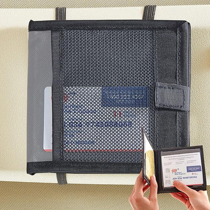 High Road Car Registration and Insurance Card Holder for Sun Visor, Glove Box or Console with 2 Clear Hidden Car Document Pockets and Front Mesh Card Pocket