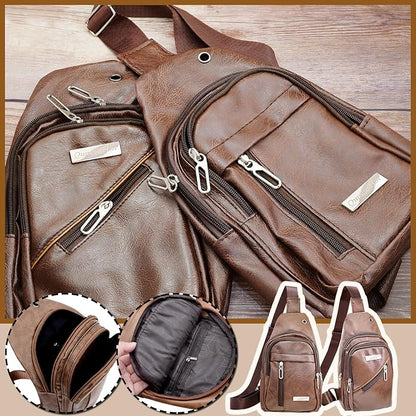 QuneusHot 2Pcs Sling Bags for Crossbody Small Leather Backpack Anti Theft Casual Chest Bag Travel Hiking for Men Women
