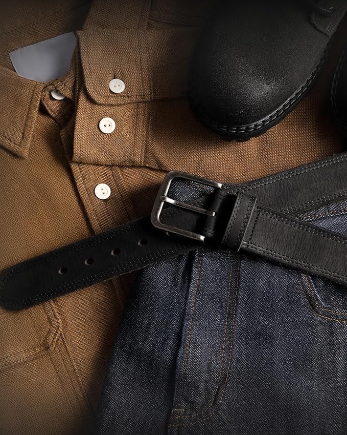 CHAOREN Full Grain Leather Belt for Men, Work Belts for Men Heavy Duty, Daily Wear for Jeans Pants
