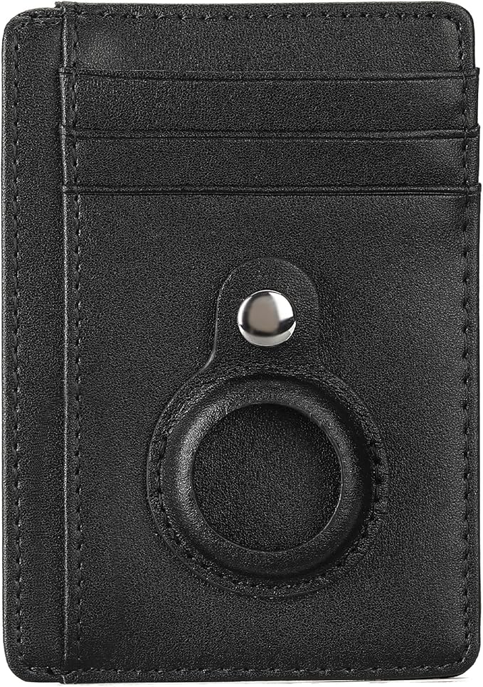 Slim Minimalist Wallet PU Genuine Leather Carbon Fiber RFID Blocking Front Pocket Wallet for Men Women Lightweight Credit Card Holder