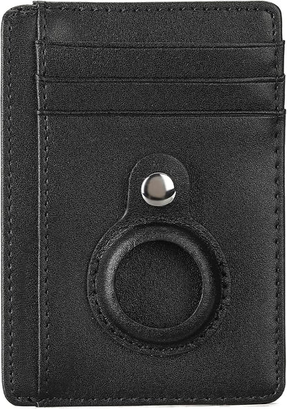 Slim Minimalist Wallet PU Genuine Leather Carbon Fiber RFID Blocking Front Pocket Wallet for Men Women Lightweight Credit Card Holder