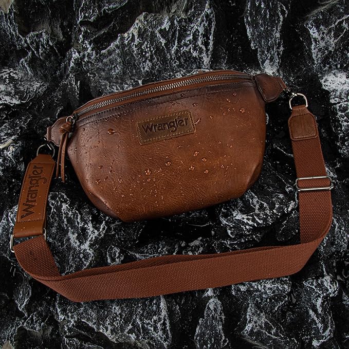 Wrangler Large Fanny Packs for Women Waist Bag Travel Belt Bags Crossbody Sling Purse WG82-A194BR
