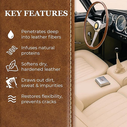 Leatherique Rejuvenator Oil 16 oz | Leather Conditioner Oil & Automotive Leather Restorer | Softens, Conditions & Revives Dry, Hard & Water-Damaged Leather | Perfect for Cars, Furniture,Saddle & More