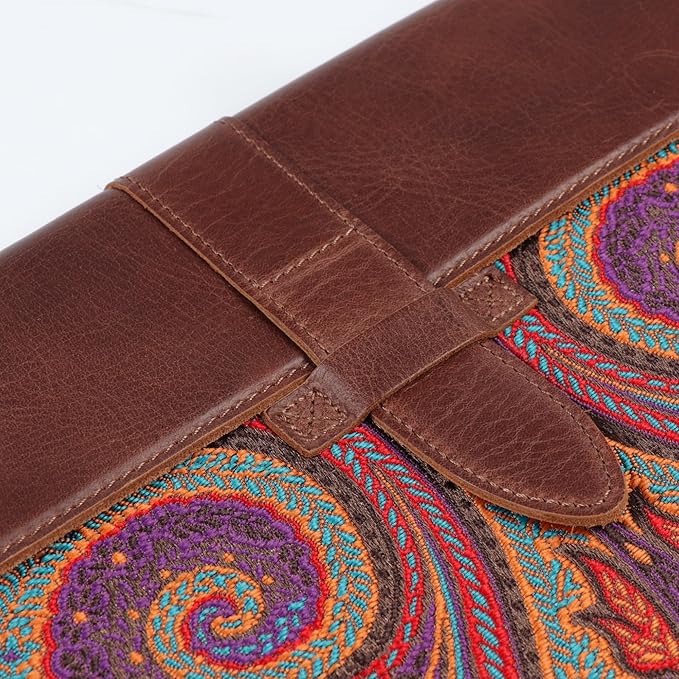 LONDO Leder Hülle Kompatibel mit MacBook Pro 14 & Air 13-13.3 Zoll (M5, M4, M3, M2, M1, Pro, Max) & iPad Pro 12.9, Premium Vollleder Laptop Tasche, Brown Modelle 2020 bis 2026
