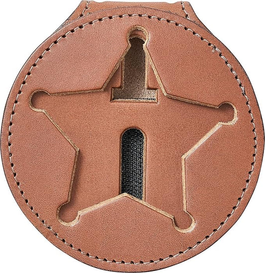 Perfect Fit Shield Wallets Florida Sheriff Five-Point Star Badge Holder 2.7 inches Tall (Cutout PF185) Tan Leather
