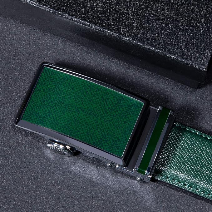 Dubulle Men's Ratchet Belt Gold/Black/Red/Green/Blue/White Automatic Buckle Business Casual Belt Gift - Adjustable Fit