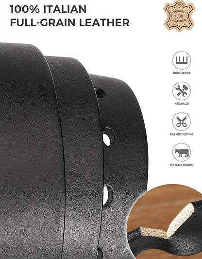 Thicken Full Grain Leather Mens Belt Heavy Duty Mens Work Belt Mens Belt High Hardness Buckle Packed In Gift Box