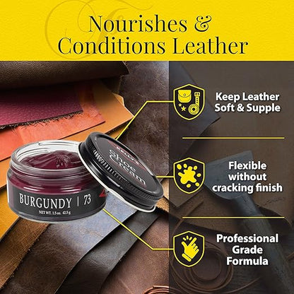 Kelly's Burgundy Shoe Polish 1.5 oz - Professional Leather Shoe Cream