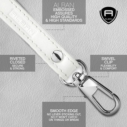 Alban Leather Wrist Strap for Wallet, Clutch, Keys, Wristlet Purse, Keychain for Women and Men