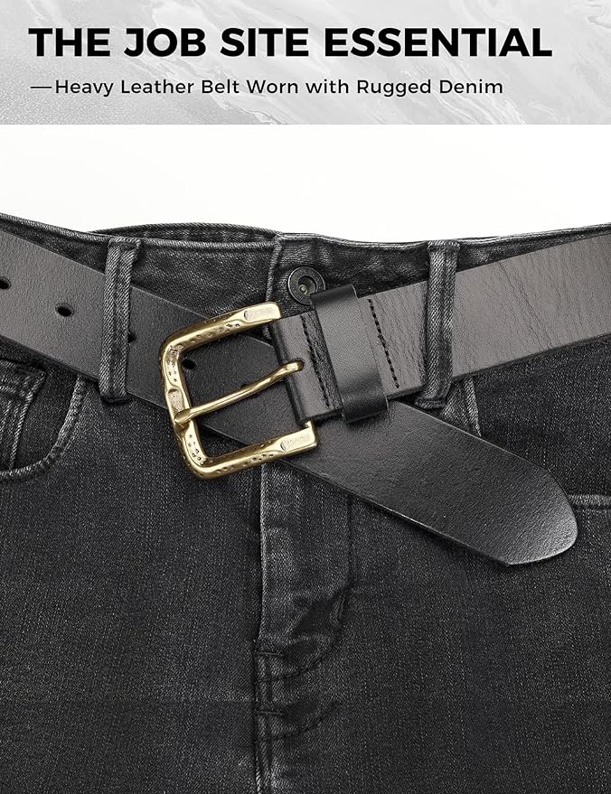 Thicken Full Grain Leather Mens Belt Heavy Duty Mens Work Belt Mens Belt High Hardness Buckle Packed In Gift Box