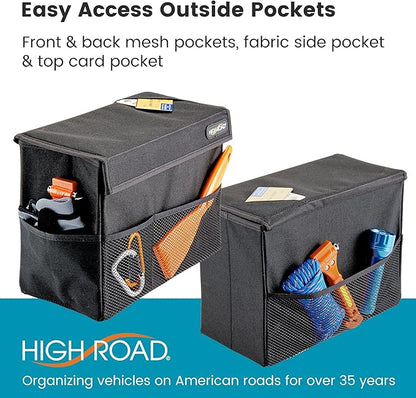 High Road Carganizer Car Storage Bin with Lid - Multipurpose Storage Box for Car for the Back Seat, Front Seat or Trunk - Univeral Car Organizer Fits All Vehicles