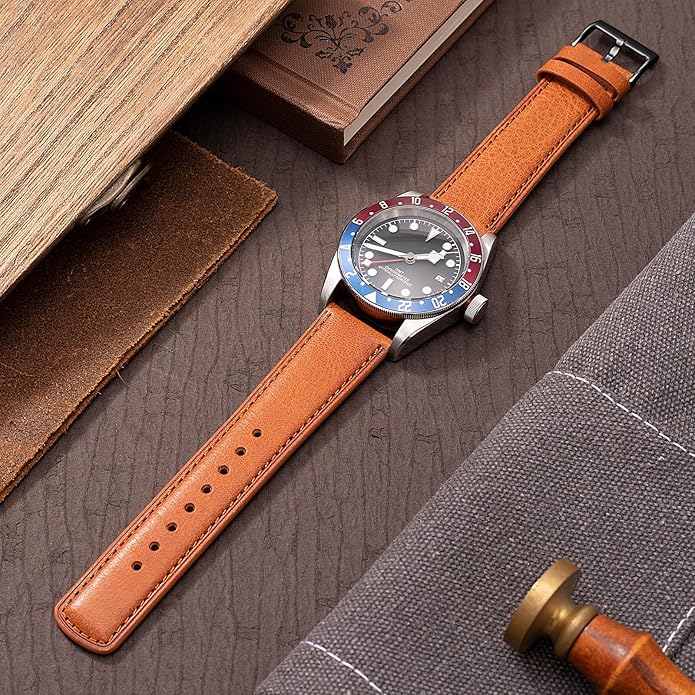 SEURE Quick Release Watch Band,Top Genuine Leather Watch Straps 19mm 20mm 21mm 22mm 24mm for Men and Women