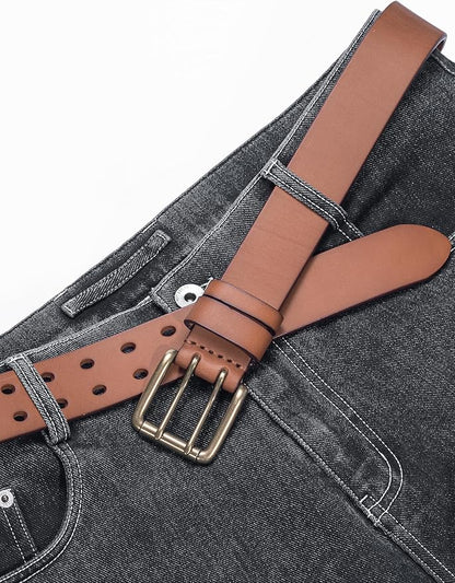 Thicken Full Grain Leather Mens Belt Heavy Duty Mens Work Belt Mens Belt High Hardness Buckle Packed In Gift Box