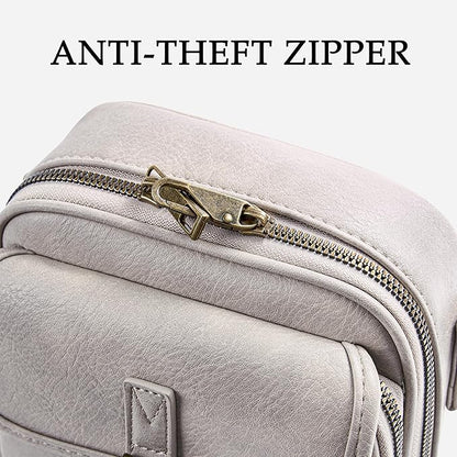 Small Messenger Bag Vegan Leather Crossbody Bag for Women Men, Vintage Cross Body Shoulder Purse with Card Slots