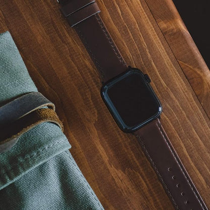 BARTON WATCH BANDS - Top Grain Leather Watch Bands Compatible with Apple Watch Models - 1, 2, 3, 4, 5, 6, 7, 8, 9, 10, SE, Ultra & Ultra 2