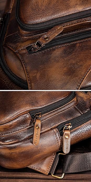 Le'aokuu Men Fashion Casual Tea Designer Travel Hiking Crossbody Chest Sling Bag Rig One Shoulder Strap Bag Men Leather 8015 | Fashion, Casual, Tea, Designer, Travel, Hiking