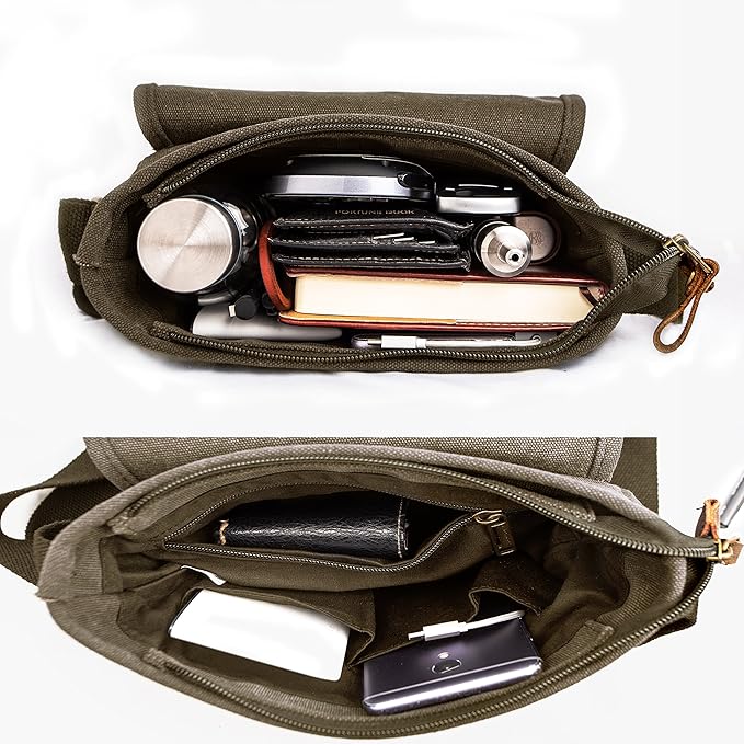 Canvas Messenger Bag Small Crossbody Bag Casual Travel Working Tools Bag Shoulder Bag Hold Phone Handset Anti Theft | Small, Casual, Travel, Working Tools Bag, Hold Phone, Handset