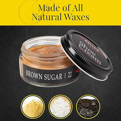 Kelly's Brown Sugar Shoe Polish 1.5 oz - Professional Leather Shoe Cream