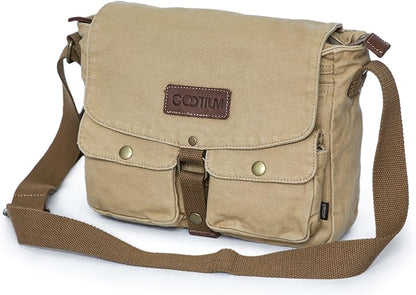 Gootium Canvas Messenger Bag - Vintage Crossbody Shoulder Bag Military Satchel