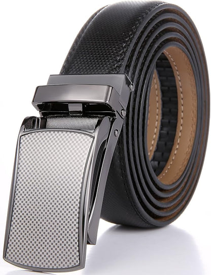 Marino Avenue Ratchet Belt for Men. Adjustable Leather Dress Belt with 38 Easy to Click Into Place Ratchet Closures.