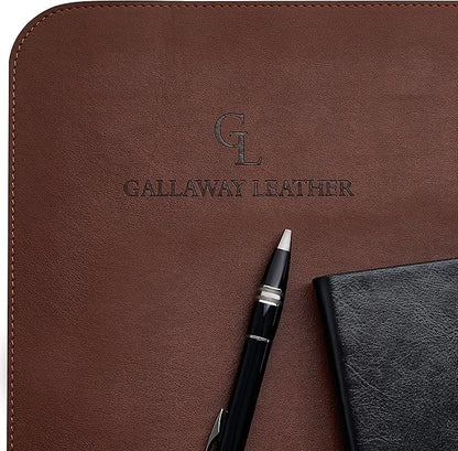 Gallaway Leather Desk Mat, Office Writing Desk Pad, Large 36" x 17" Dark Brown, for Top of Desks, Gift Ready Elegant Computer Desk Cover Protector PU Leather