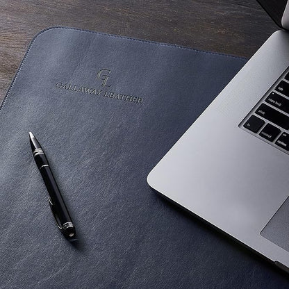 Gallaway Leather Desk Mat,Desk Writing Pad - Office Desk Pad, Large 36" x 17" Navy Blue, Desk Mats on Top of Desks, Gift Ready Elegant Computer Desk Mat Desk Cover Desk Pad Protector PU Leather