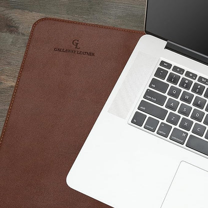 Gallaway Leather Desk Mat - Office Writing Desk Pad, Medium 24" x 14" Dark Brown, Gift Ready Elegant Computer Desk Cover Protector