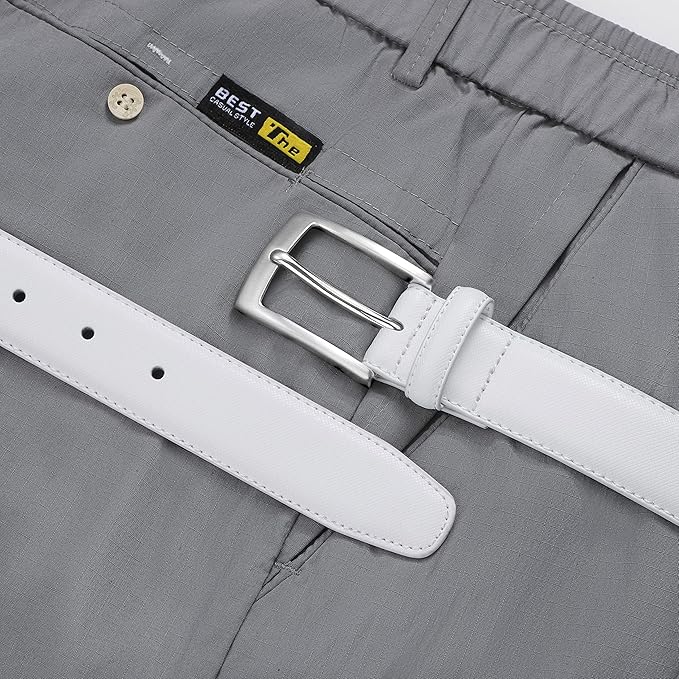 MILORDE Men's Genuine Leather Dress Belt, Handmade, 100% Cow Leather, Fashion & Classic Designs for Work Business and Casual