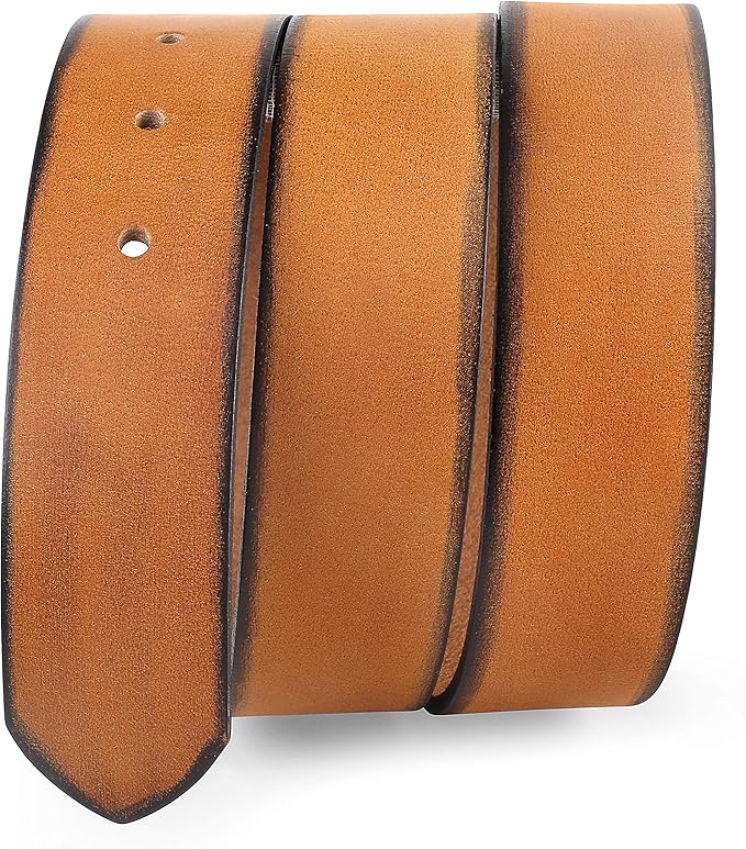 F&L CLASSIC Belt for buckle men Snap on Strap Full Grain One Piece Leather no buckle,1 1/2" Wide, USA