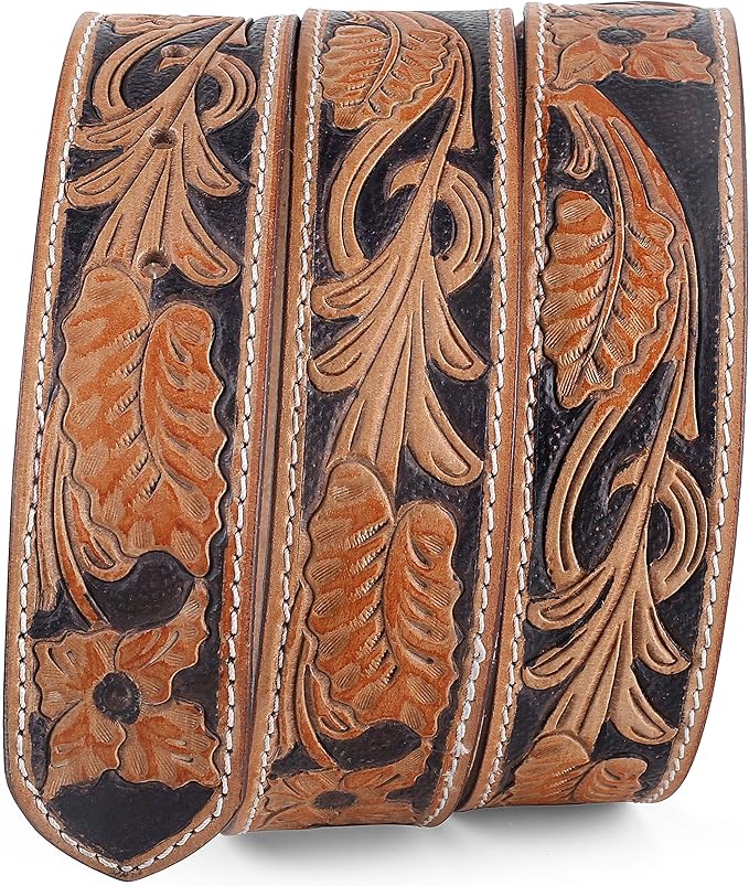F&L CLASSIC Western Belt without buckle for men – Full Grain Leather Cowboy Belts for jeans - One Piece Leather strap belt