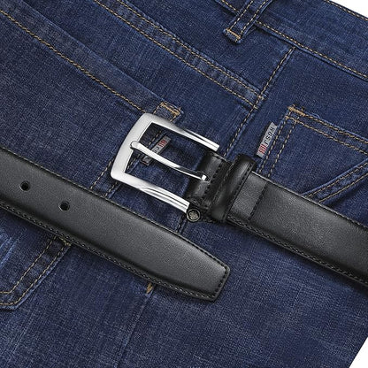 MILORDE Men's Genuine Leather Dress Belt, Handmade, 100% Cow Leather, Fashion & Classic Designs for Work Business and Casual