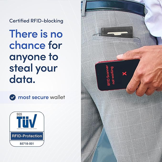 TRAVANDO AirTag* Wallet Mens Wallet with Money Clip Air Tag Wallet Card Holder RFID Blocking Bifold Gifts for Men