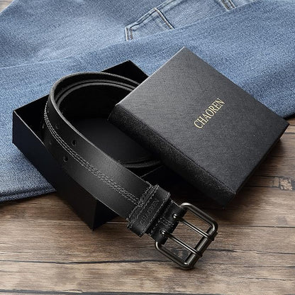 CHAOREN Work Belts for Men Heavy Duty - 1.5" Full Grain Leather Belt Casual - Fully Adjustable, Double Prong