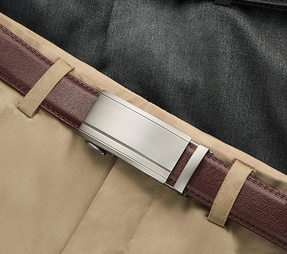 CHAOREN Mens Dress Belt Leather 2 Pack - Mens Ratchet Belt for Dress Shirt and Pants Every Occasion (32mm)