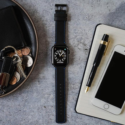 BARTON WATCH BANDS - Top Grain Leather Watch Bands Compatible with Apple Watch Models - 1, 2, 3, 4, 5, 6, 7, 8, 9, 10, SE, Ultra & Ultra 2