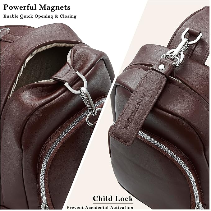 CCW Sling bag for Women & Men-Magnetic closure Cusual EDC bag with fast access-Concealed carry crossbody bag for Women & Men-Include universal fast draw Holster (Dark Brown)