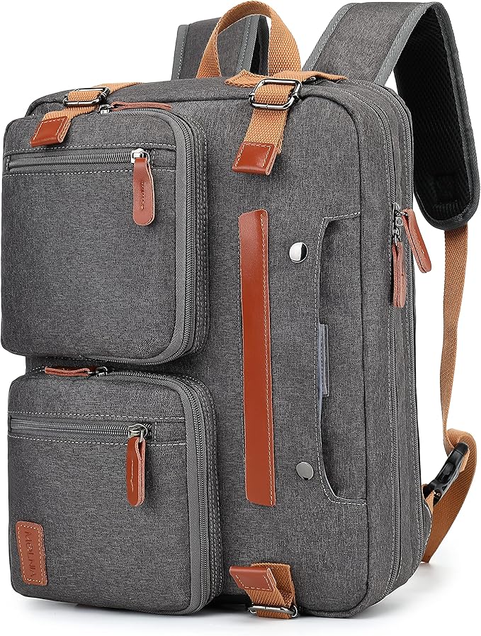 MOLNIA 15.6 inch Laptop Backpack,3 in 1 Briefcases For Men,Laptop Backpack, Messenger Bag,Computer Bags For Men Women, Dark Grey