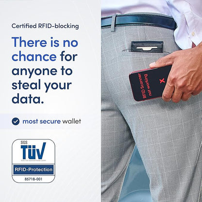 TRAVANDO AirTag* Wallet Mens Wallet with Money Clip Air Tag Wallet Card Holder RFID Blocking Bifold Gifts for Men