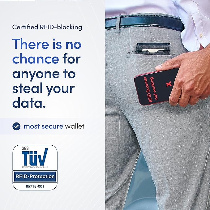 TRAVANDO AirTag* Wallet Mens Wallet with Money Clip Air Tag Wallet Card Holder RFID Blocking Bifold Gifts for Men