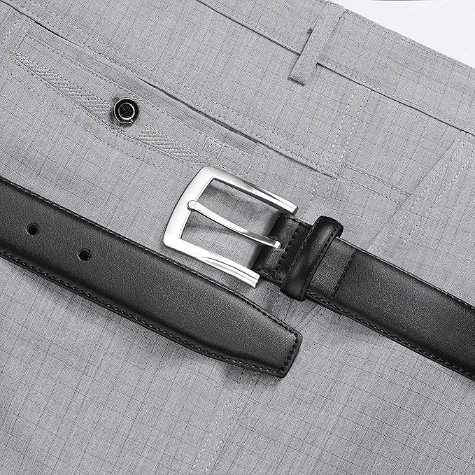 MILORDE Men's Genuine Leather Dress Belt, Handmade, 100% Cow Leather, Fashion & Classic Designs for Work Business and Casual