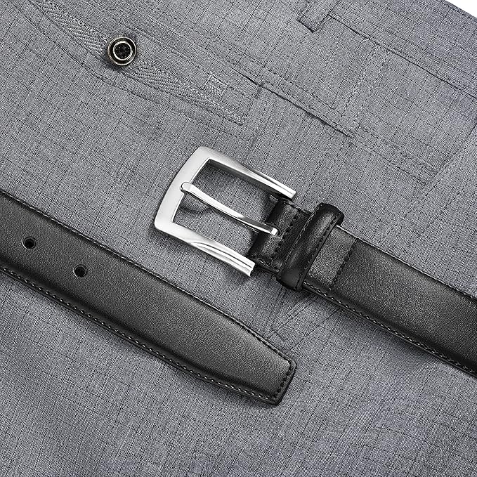 MILORDE Men's Genuine Leather Dress Belt, Handmade, 100% Cow Leather, Fashion & Classic Designs for Work Business and Casual